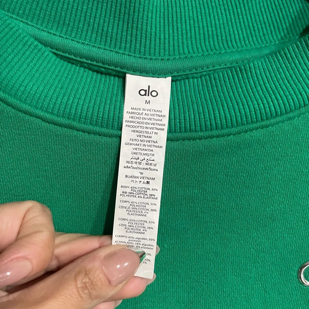 Alo Yoga | Accolade Crewneck In Spruce Green - Picture 3 of 5